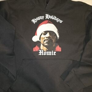 Festive Holiday Hoodie with Snoop Santa Graphic